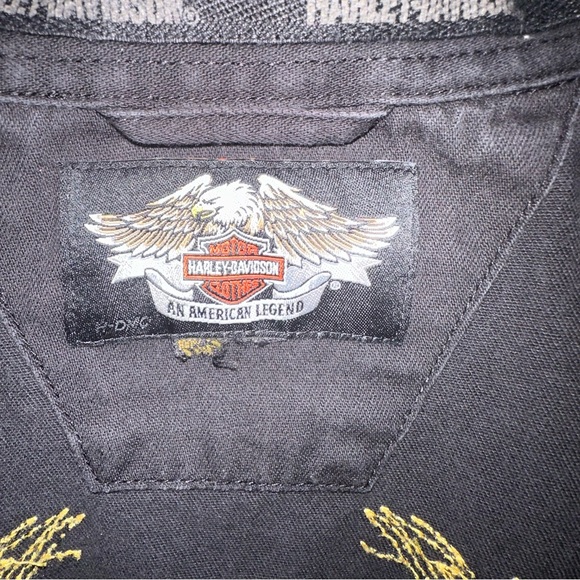 Men’s black Harley Davidson heavy weight button down shirt sz 3XL - Picture 4 of 13
